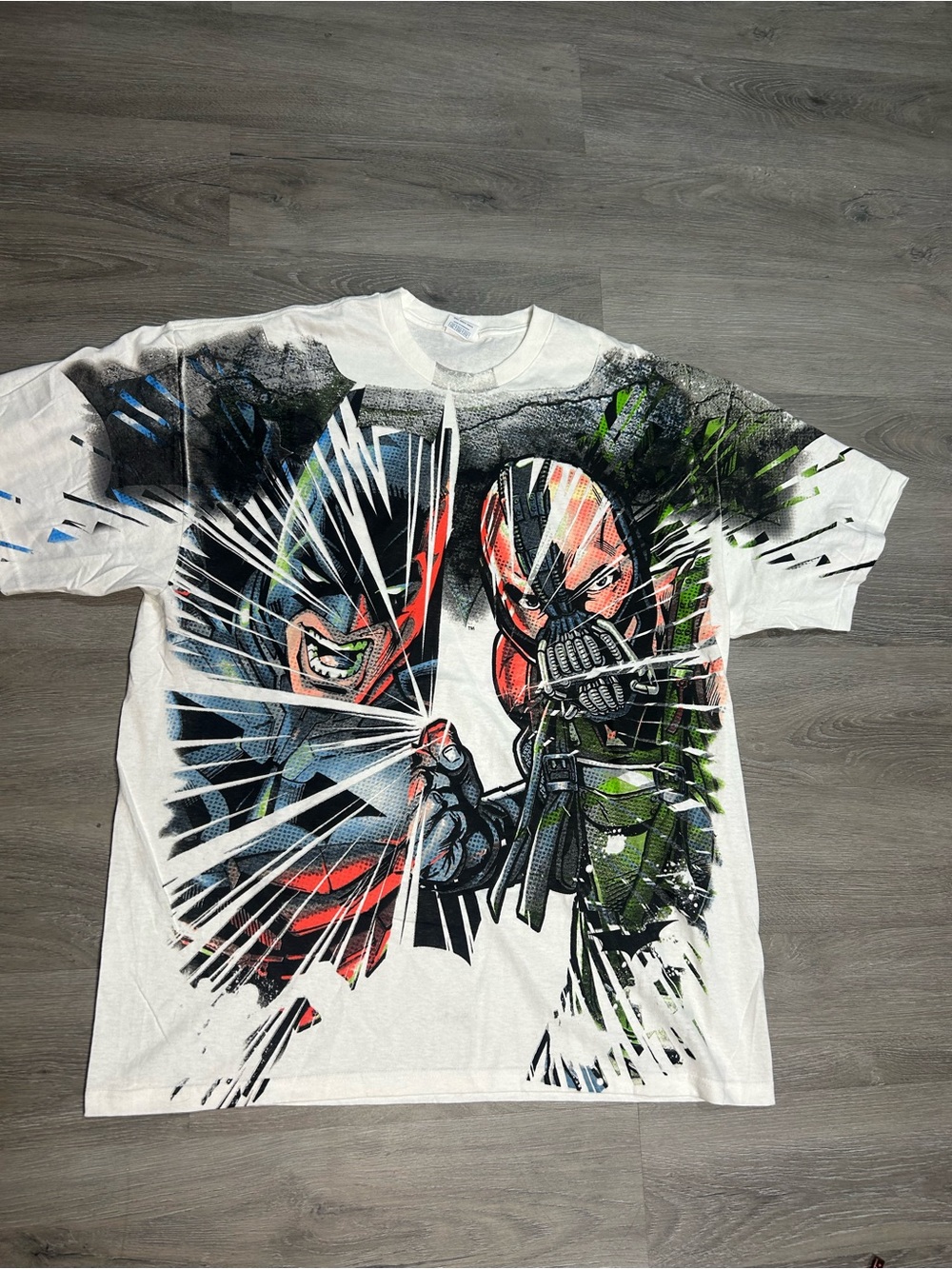 Batman VS Bane Dark Knight Rises Movie Promo T-shirt Size 2XL